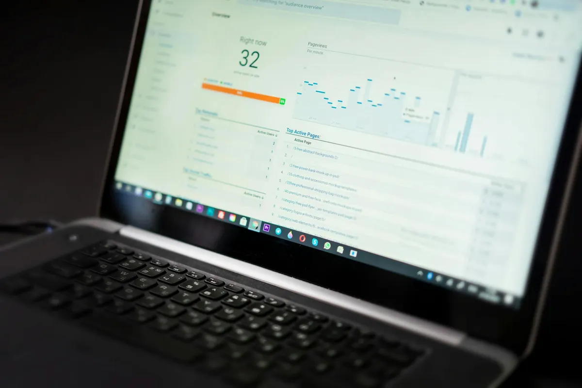 Performance analytics dashboard showing web vitals data